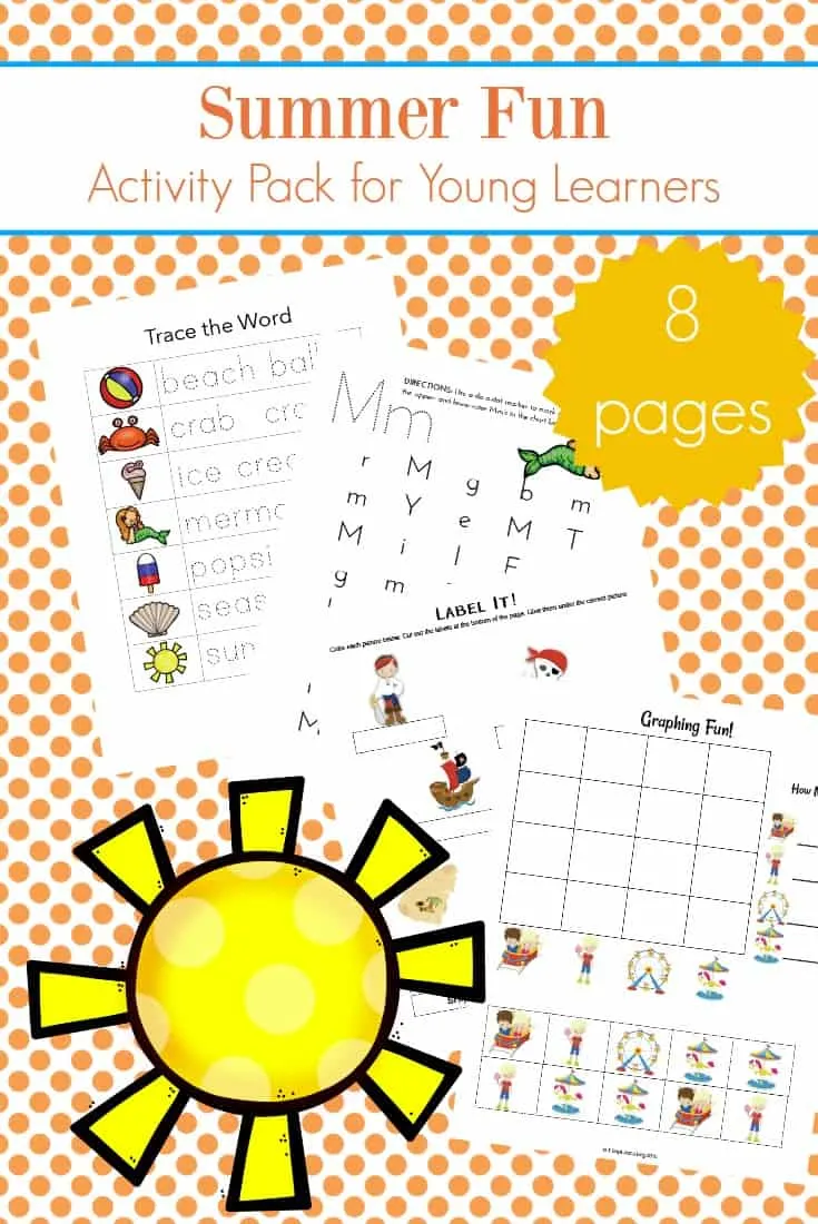 summer themed activity worksheets for Lower Elementary Kids