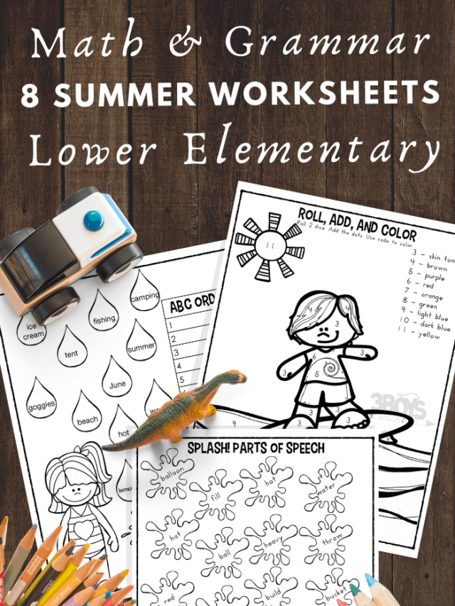 Summer Math and Grammar Practice for Lower Elementary