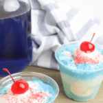 red white and blue ice cream float