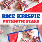 red white and blue rice krispy treat stars