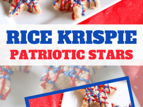 red white and blue rice krispy treat stars