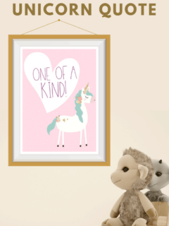 printable one of a kind unicorn quote