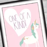 one of a kind unicorn quote printable