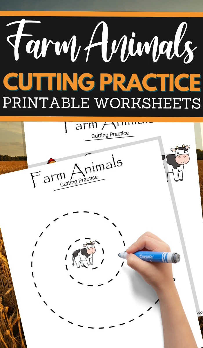 simple cutting worksheets for your Farm Unit Study