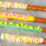 Chocolate Covered Pretzels for a Hawaiian Themed Luau Party