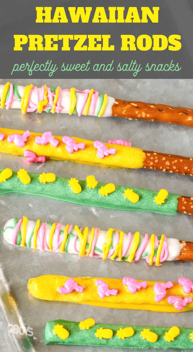 Chocolate Covered Pretzels for a Hawaiian Themed Luau Party