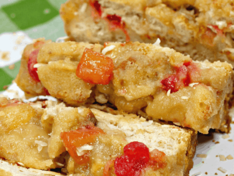 Pineapple and Cherries Pull Apart Bread Loaf