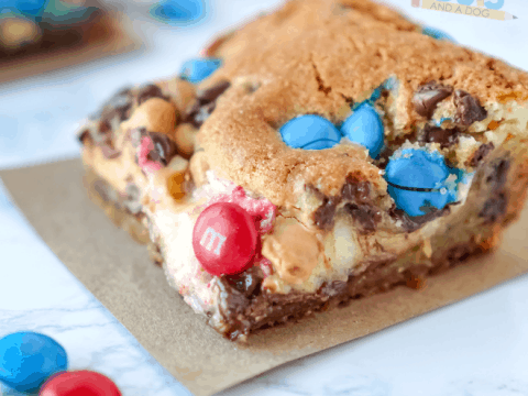 4th of July Chocolate Chip Cheesecake Bars