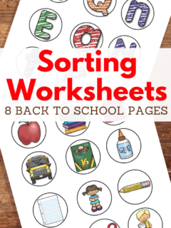 cut and sort activities for back to school