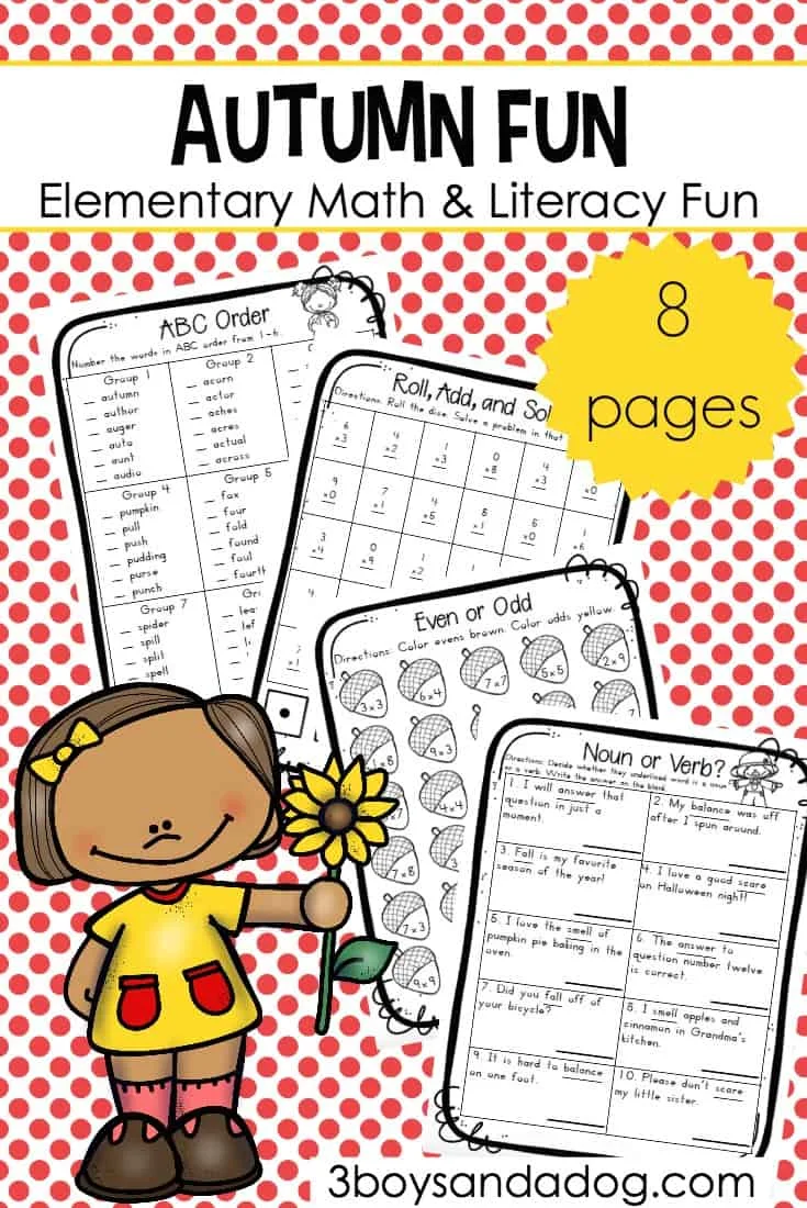 Free Printable Autumn Fun Worksheets for Upper Elementary