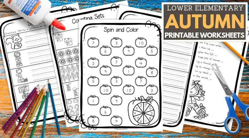 Free Printable Autumn Fun Worksheets for Lower Elementary