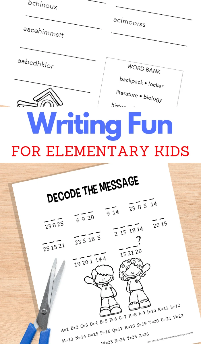 Back to school writing worksheets