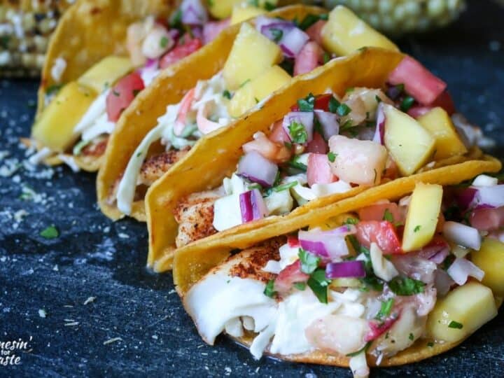 Image for Baked Fish Tacos with Peach Salsa