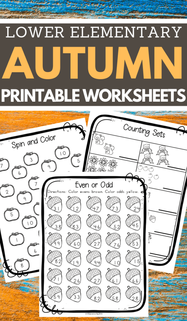 Free Printable Autumn Fun Worksheets for Elementary