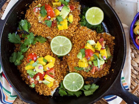 Image for Tortilla Crusted Tilapia with Avocado Mango Salsa