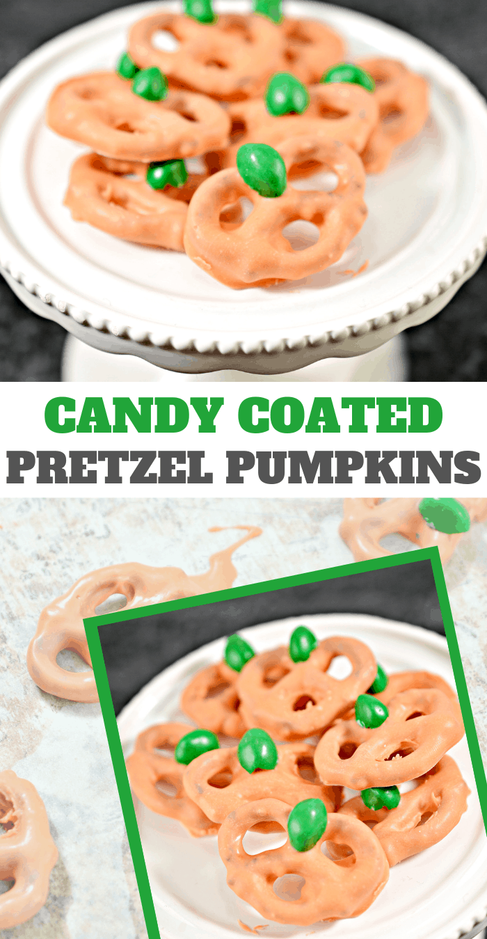 Easy Candy Coated Pretzel Pumpkins for Kids
