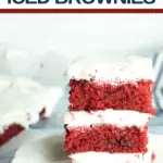 easy and delicious red velvet brownies with cream cheese frosting