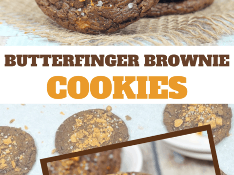cookies made from brownie mix and crushed Butterfingers