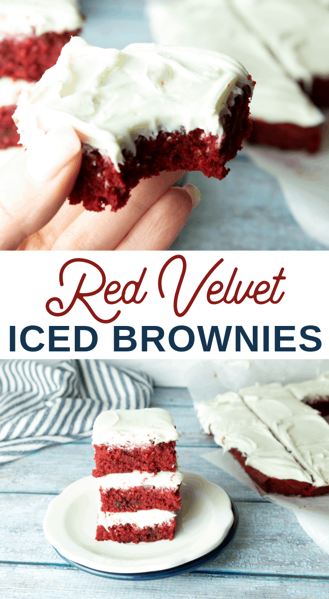 Red Velvet Iced Brownies