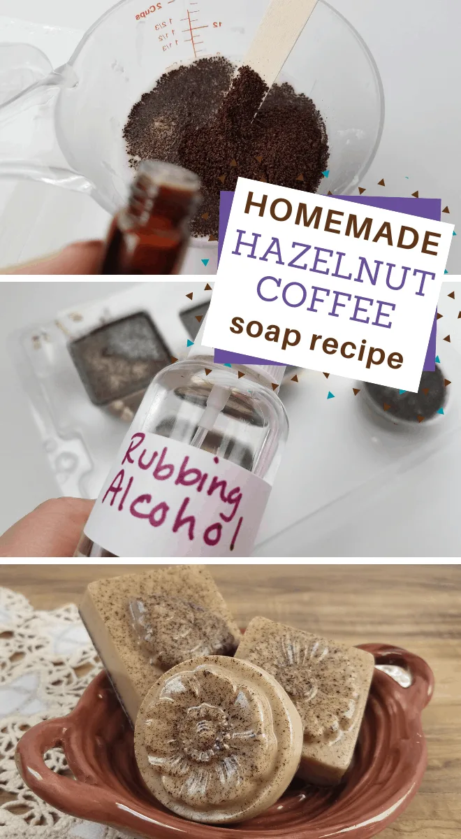 homemade hazelnut coffee soap