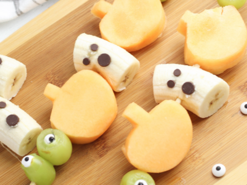 fruit kabobs for a halloween party