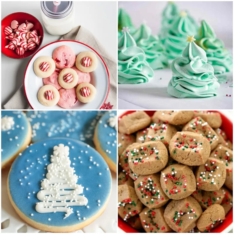 Photo collage of simple Christmas cookies