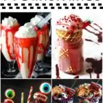 photo collage of halloween freakshake recipes