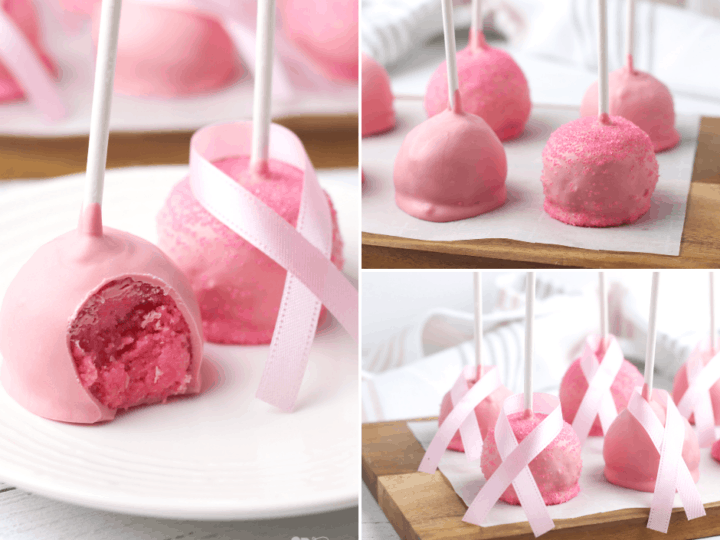 pink breast cancer cake pop ideas