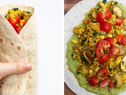 Image for Mushroom Spinach Tofu Wrap Recipe