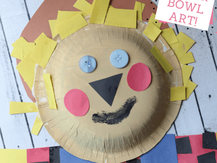 Scarecrow paper bowl art for kids
