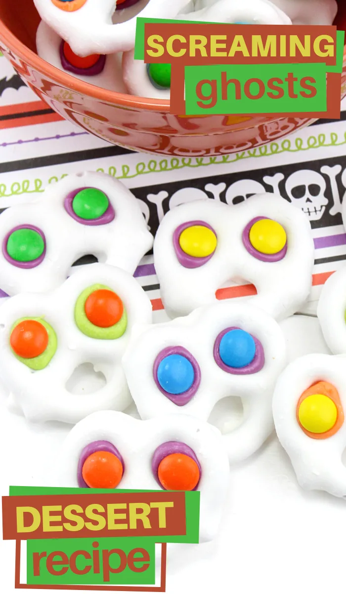 these ghost pretzel candies are perfect for Halloween night