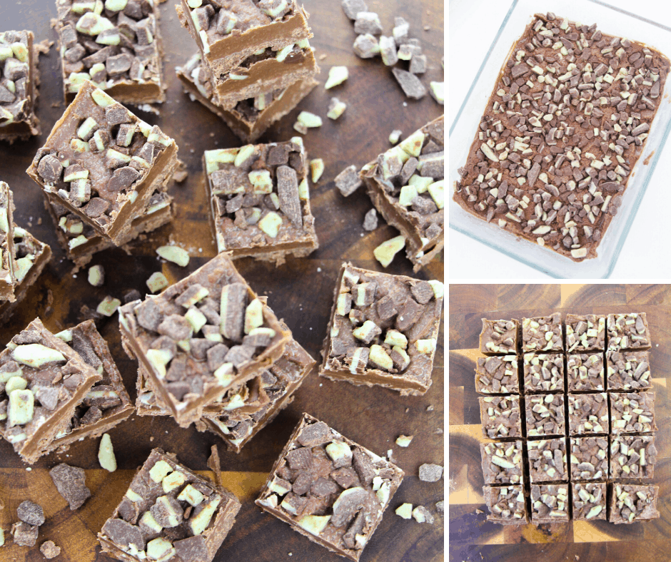 Homemade fudge recipe with Andes Mints