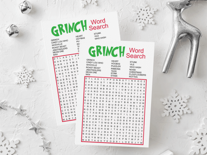 Image for Grinch Inspired Word Search Game