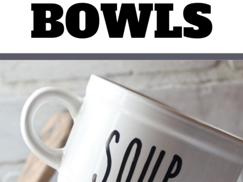 YUM Soup bowl with Handle CHILI Set of 3 Rae Dunn SOUP