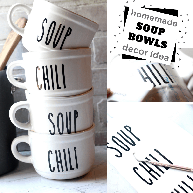YUM Soup bowl with Handle CHILI Set of 3 Rae Dunn SOUP