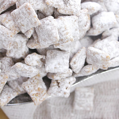 your kids will love eating and helping to make this caramel muddy buddies recipe