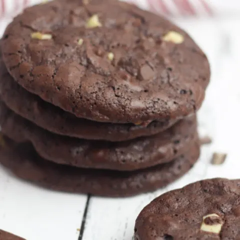 brownie mix cookies with mint chocolate chunks