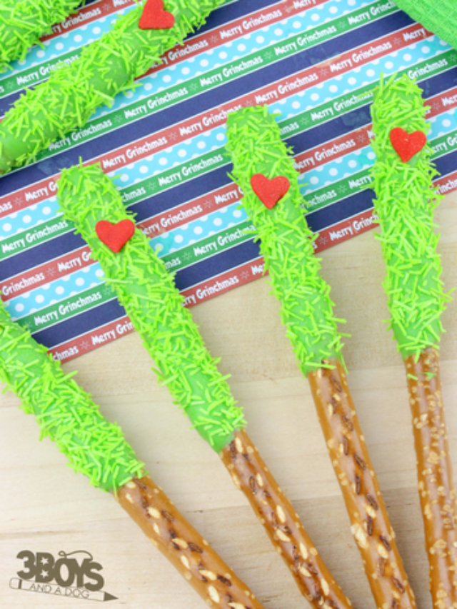 Easy Grinch Pretzel Sticks Recipe