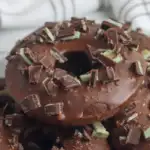 decadent chocolate mint donut recipe with andes garnish