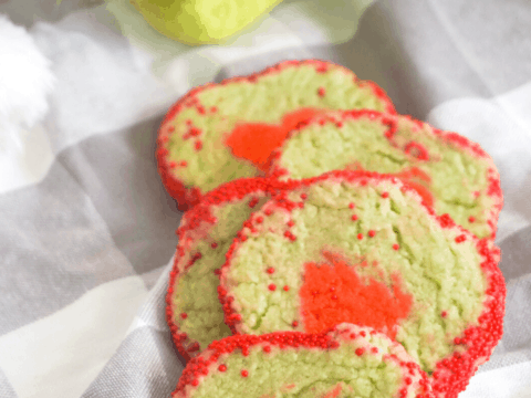 easy Grinch heart slice and bake cookies recipe