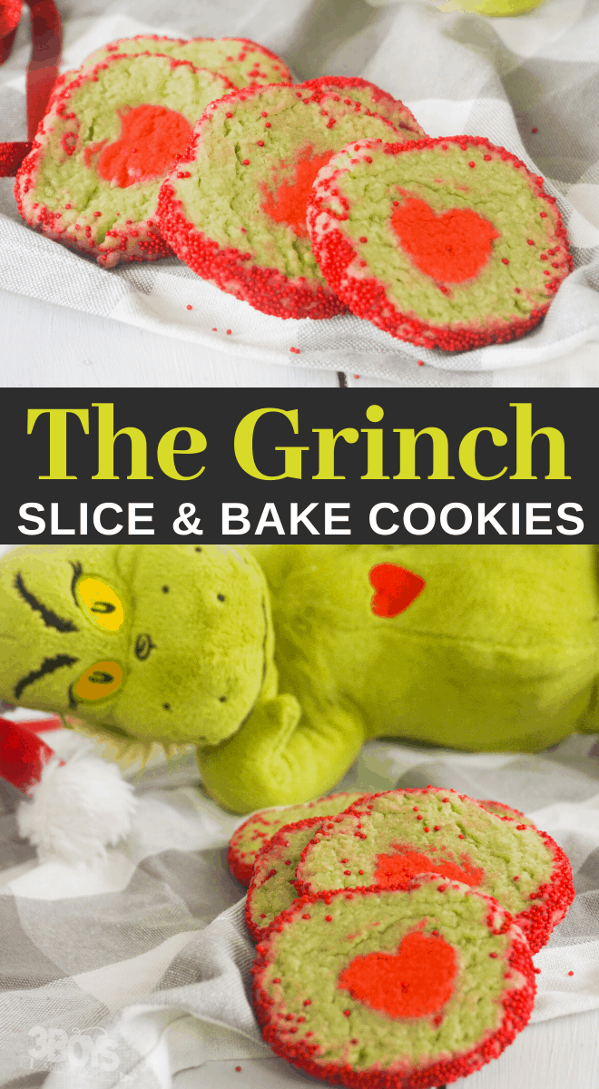 how to make easy grinch slice and bake heart cookies