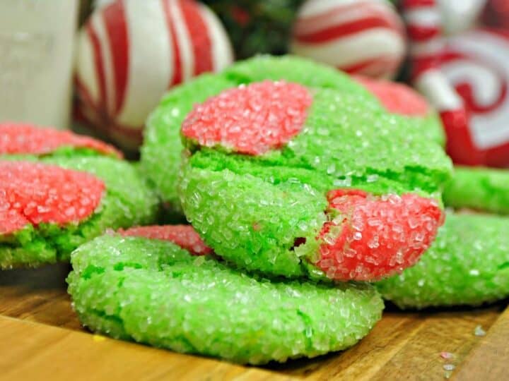 Image for Grinch Cake Mix Crinkle Cookies 