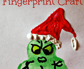 Image for Grinch Fingerprint Craft For Kids at Christmas Time