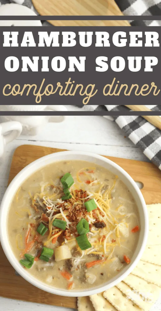 comforting hamburger soup with onion soup mix