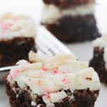 homemade brownies with peppermint bark