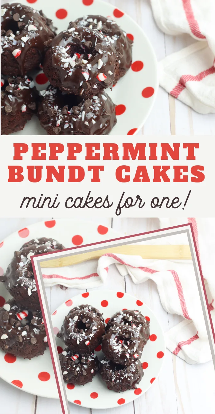 individual sized mini peppermint bundt cakes