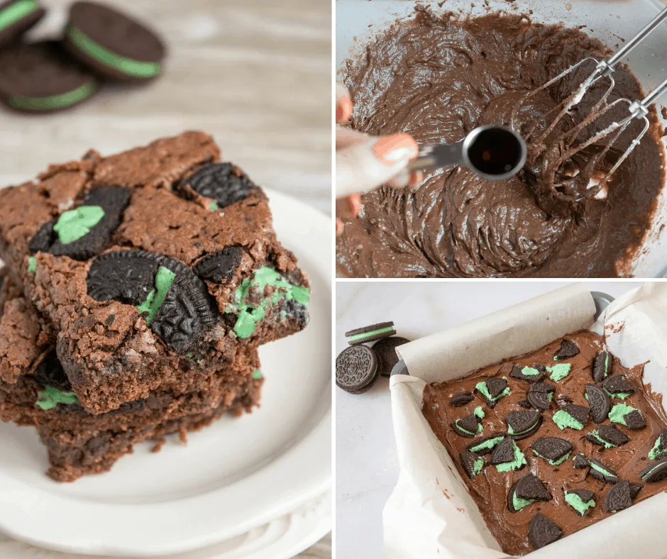 easy mint OREO and chocolate brownies recipe