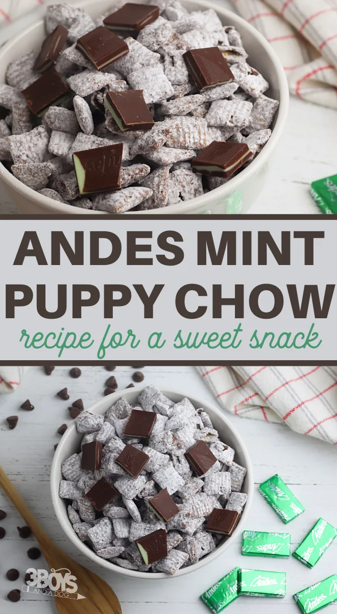 Andes Mint Chocolate puppy chow recipe