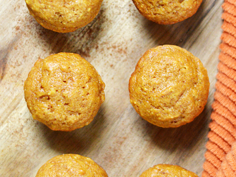 delicious breakfast of pumpkin in a bite sized mini muffin