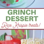 marshmallow cereal bars in a cute grinch heart theme